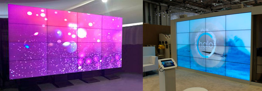 Soporte tipo videowall de pared para la instalacion de 16 pantallas Soporte tipo videowall de pared para la instalacion de 16 pantallas
